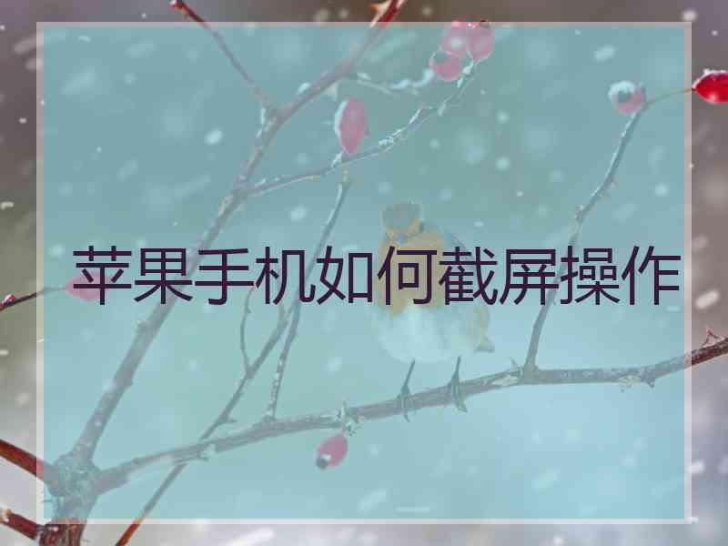 苹果手机如何截屏操作