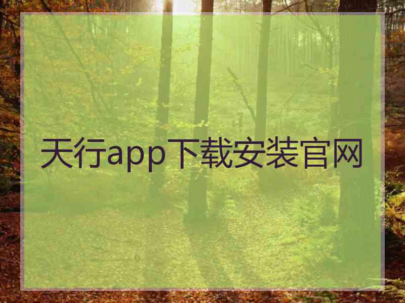 天行app下载安装官网