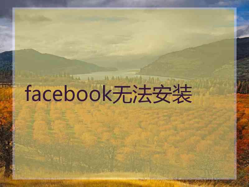 facebook无法安装