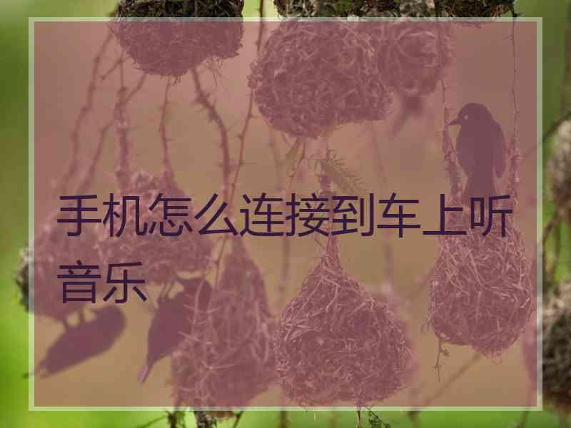 手机怎么连接到车上听音乐