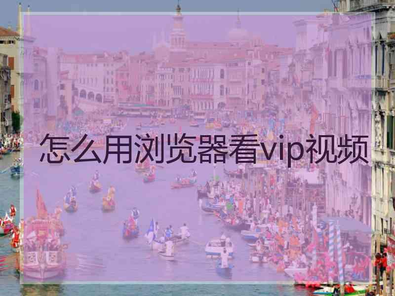 怎么用浏览器看vip视频